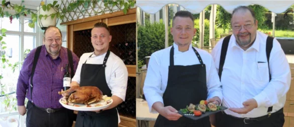 Küchenchef Florian Grönnert (links) mit seinem Ex-Chef Norbert Lange. - © Christina Pfrommer
