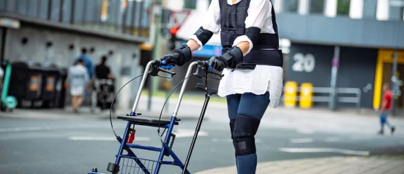 Greisin mit 43: Redakteurin Anneke Quasdorf testete anderthalb Stunden einen Alterssimulator – und hatte eigentlich schon nach 15 Minuten genug. - © Barbara Franke