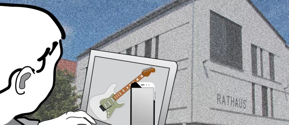 Ein Mitarbeiter der Stadt Lage soll sich diverse Wertgegenstände - von E-Gitarren bis zu Mobiltelefonen - auf Kosten der Stadtverwaltung bestellt haben. Der mutmaßliche Betrug flog nur durch Zufall auf, jetzt steht der Lagenser kommende Woche vor dem Schöffengericht. - © Symbolfoto: Cordula Gröne / Pixabay.com - Montage: LZ