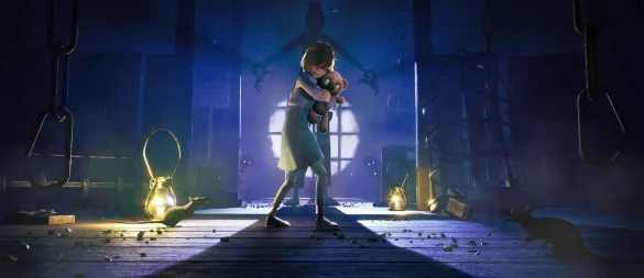 Die kleine Sophie ist gefangen in einer riesigen und unheimlichen Villa. Das Haushälter-Paar hat ihr das Augenlicht genommen – sehen kann Sophie nur noch mit den Augen ihres Teddybären. Das ist eigenwillig, funktioniert in diesem Spiel aber grandios! - © The Gang