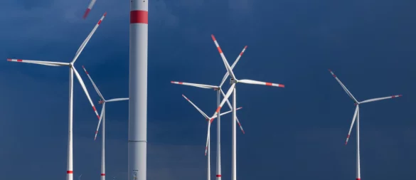 Trotz überschüssiger Energie bleiben viele Windräder in OWL still, da Netze und Speicher fehlen. - © Patrick Pleul/dpa