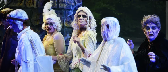Neben ihrer Darbietung begeistert das Ensemble der Freilichtbühne Bellenberg besonders mit ihren Kostümen und und einer eindrucksvollen Maske. - © Nicole Ellerbrake