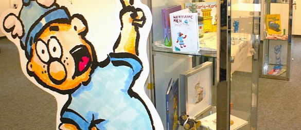 Hermännchen in der Stadtbibliothek. - © Stadt Detmold
