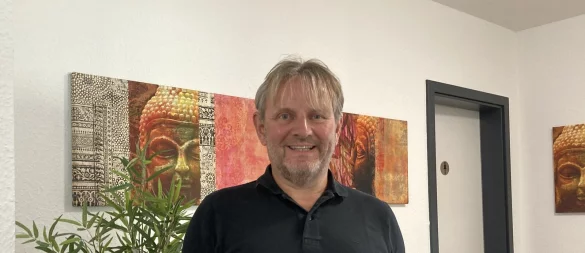 Dr. Jens Hofele, Geschäftsführer einer selbstgegründeten Firma, würde als Bürgermeister ins Rathaus wechseln, sollte er gewählt werden. - © Cordula Gröne