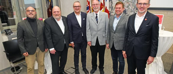 Mit Stolz bei der Verleihung: (von links) Dr. Biagio La Pillo, Bernd Rossmann, Markus Baier, Klaus Brakhage, Alexander Baer und Klaus Düker. - © Nicole Ellerbrake