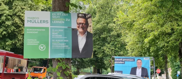 Die Kommunalwahl am 14. September wirft auch in Lippe ihre Schatten voraus: Allerorten bevölkern die Konterfeis der Kandidaten das Straßenbild - © Marianne Schwarzer