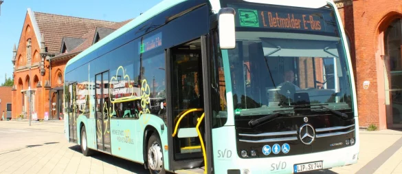 In Detmold werden Fahrgäste nun auch von E-Bussen wie diesem an ihr Ziel gebracht. - © Stadtverkehr Detmold