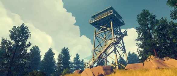 Ein einsamer Wachturm in den Shoshone Mountains: Schauplatz für das bewegende Abenteuer von „Firewatch“. - © Campo Santo