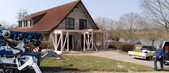 Das Bild ist während der Bauarbeiten am Bootshaus entstanden. - © Ruderclub Schieder