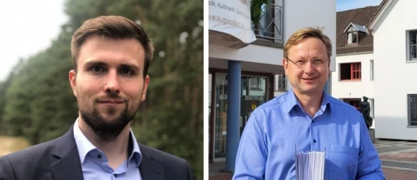 Mats Uffe Schubert (SPD, links) und Dr. Andreas J. Wulf (parteilos) sind in der Stichwahl gegeneinander angetreten. - © Raphael Bartling