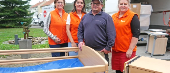 Freuen sich über die gelungene Aktion: Carola Hilker (von links; Hausleitung vom diakonis-Seniorenzentrum Haus der Diakonie in Lage), Elvira Riesen, Andreas Müller und Lida Kebernik. - © diakonis