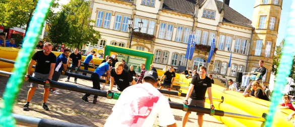 Beim Hörnchenfest werden wieder die Human-Table-Soccer-Stadtmeisterschaften ausgetragen. - © Manfred Hütte