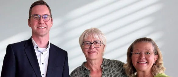 Gehen gemeinsam in den Wahlkampf: Bürgermeister Matthias Kalkreuther (von links), sowie Ute Habigsberg-Bicker (Fraktionsvorsitzende Stadtrat) und Sandra Henjes-WInter (Sprecherin Ortsverband) von den Grünen in Lage. - © Bündnis 90/Die Grünen Lage