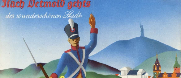 Das 1928 eingerichtete Städtische Verkehrsamt hatte die Aufgabe, die Besucher vom Hermannsdenkmal in die Stadt zu locken. Neben unzähligen Bussen erreichten in den 1930er Jahren bis zu 50 Sonderzüge jährlich die Residenzstadt. Die Gaststätten der Stadt profitierten von den Tagesgästen, Hotels und Pensionen von den Urlaubern. - © Städtisches Verkehrsamt
