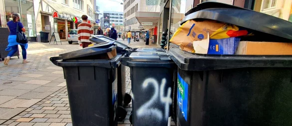 Klare Zuordnung jeder Tonne? Schon heute versuchen viele Bürger, ihre Tonnen durch aufgemalte Hausnummern oder Namen zu personalisieren, vor allem, um Verwechslungen zu vermeiden. - © Kurt Ehmke