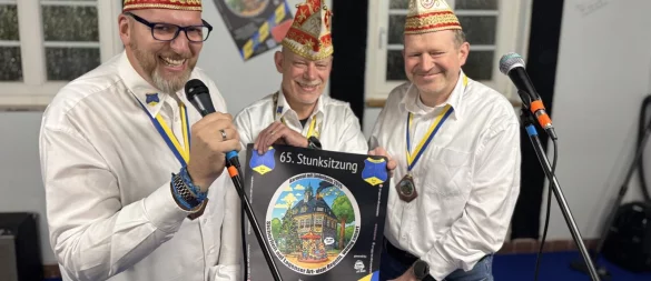 Das Vorstandsteam um Achim Zimmermann, Uwe Rottmann und Henrik Eichler (von links) stecken bereits mitten in den Vorbereitungen für die kommende Stunksitzung. - © Sandra Castrup