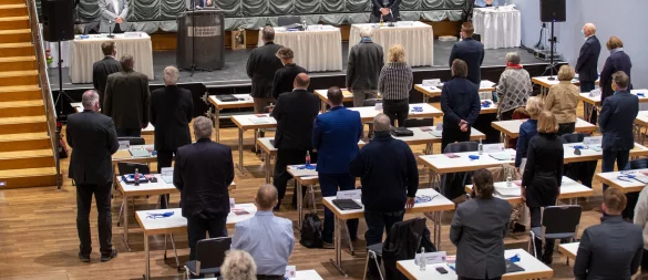 Bei der konstituierenden Ratssitzung im November wird der neu gewählte Stadtrat das erste Mal zusammentreten. Hier eine Szene aus dem Jahr 2020, damals noch mit Maskenpflicht. - © Torben Gocke