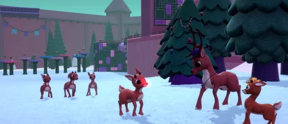 Rudolph und seine Freunde erkunden die winterliche Welt voller Abenteuer und festlicher Herausforderungen. - © Headless Chicken Games