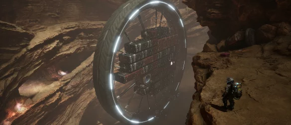 Ein Überlebenskampf gegen die Zeit: Jan Dolski und seine mobile Basis auf einem fremden Planeten in „The Alters“. - © 11 Bit Studios