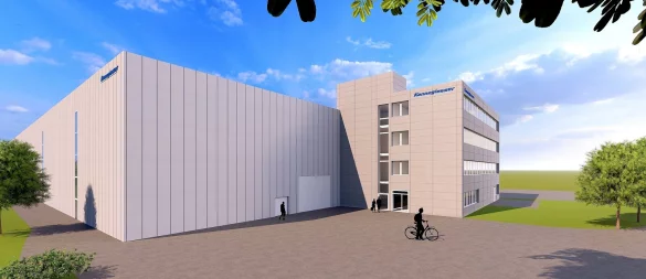 Visualisierung des Neubaus im Gewerbegebiet Vlotho-Hollwiesen. - © Herbert Kannegiesser GmbH