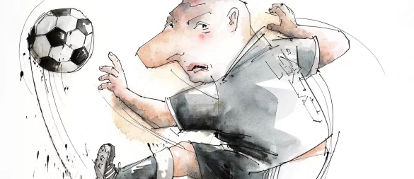 Das "Fußball-abc" ist illustriert mit Karikaturen des ehemaligen Schwalenberger Stipendianten Peter Menne. - © Michael Lüder