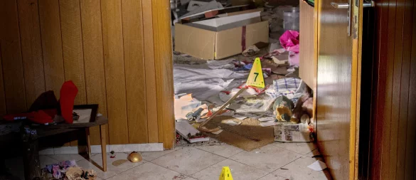 Eine Aufnahme vom Tatort in Cloppenburg: Die Verbrecher müssen den Rentner über längere Zeit misshandelt haben. Dann ließen sie ihr Opfer mit lebensgefährlichen Verletzungen liegen. - © Polizei Cloppenbrug