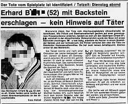 Am 23. März 1990 berichtet die NW über den Mordfall Erhard B. - bis heute fehlt jede Spur vom Täter. Das Foto und der Nachname des Opfers wurden nachträglich unkenntlich gemacht. - © NW-Archiv
