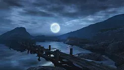 Eine mondbeschienene Küstenszene aus "Dear Esther" fängt die stille, poetische Atmosphäre des Spiels ein. - © The Chinese Room