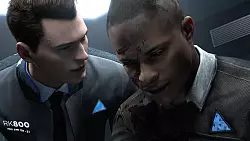 Zwei Androiden aus Detroit: Become Human in einer emotionalen Szene. - &copy; Quantic Dream