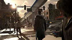 In der Stadt der Zukunft: Eine Szene aus „Detroit: Become Human“ zeigt die Verschmelzung von Mensch und Technologie. - © Quantic Dream