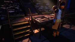 Lewis Finchs Eintönigkeit: Die Arbeit in der Fischfabrik wird zum Ausgangspunkt für traumwandlerische Tagträume, die wesentlich bunter sind als das muffige Grau der Fabrik. - © Giant Sparrow/Annapurna Interactive