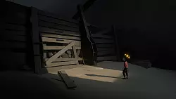 Das Licht weist eindeutig zur Bretterwand, doch hochklettern können wir hier nicht. Dass es dennoch einen Weg gibt, lösen wir bald schon instinktiv. Dafür braucht es keine Erklärung. - © Playdead