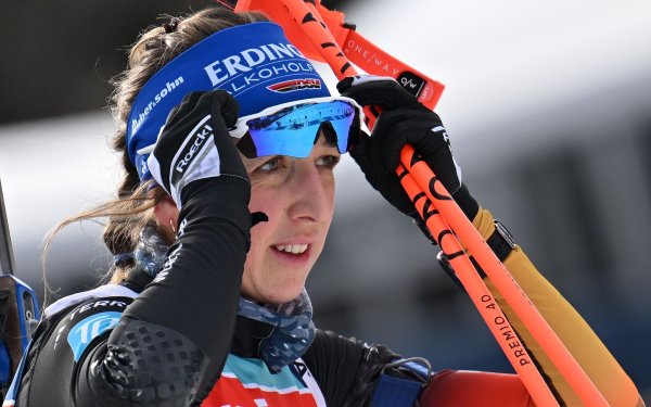 Franziska Preuß ist bereit für die erste Entscheidung der WM. - © Martin Schutt/dpa