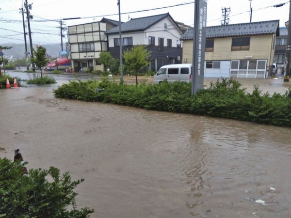 Überflutungen in Wajima. - © Uncredited/Kyodo News/AP