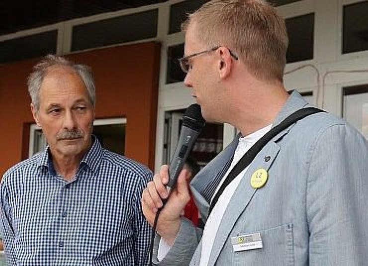 Im LZ-Gespräch: Günter Kmuche-Gabel und Sportredakteur Sebastian Lucas. - © Oliver König