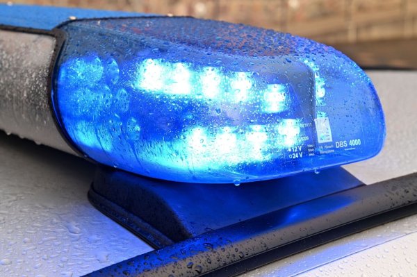 Ein Streifenwagen der Polizei steht mit eingeschaltetem Blaulicht an einem Einsatzort. - © Carsten Rehder/dpa/Symbolbild