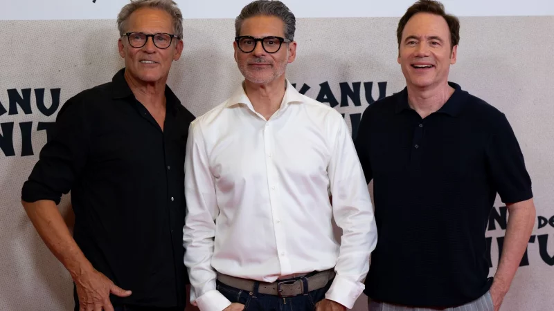 Christian Tramitz (l-r), Rick Kavanian und Michael &laquo;Bully&raquo; Herbig feiern zurzeit mit &laquo;Das Kanu des Manitu&raquo; einen riesigen Erfolg. (Archivbild) - &copy; Sven Hoppe/dpa