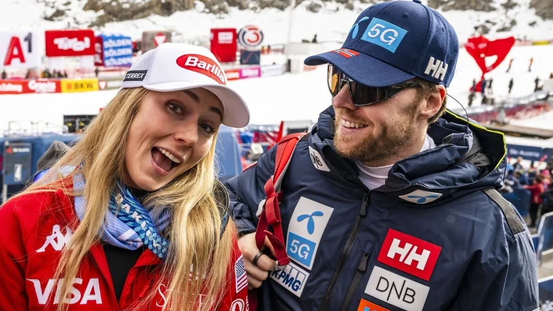 Traumpaar der Ski-Szene: Mikaela Shiffrin und Aleksander Aamodt Kilde. (Archivbild) - &copy; Jean-Christophe Bott/KEYSTONE/dpa