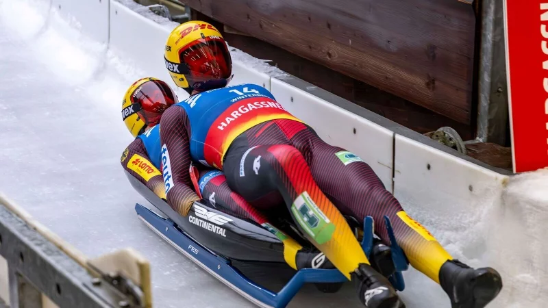 Das Duo Toni Eggert/Florian M&uuml;ller holte sich beim Rodel-Weltcup in Park City den Sieg. - &copy; David Inderlied/dpa