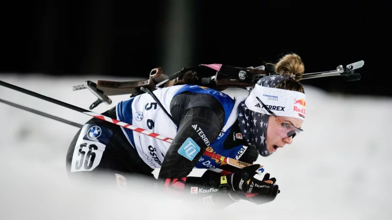 Selina Grotian fehlt im letzten Rennen in Östersund. - © Björn Larsson Rosvall/TT News Agency via AP/dpa