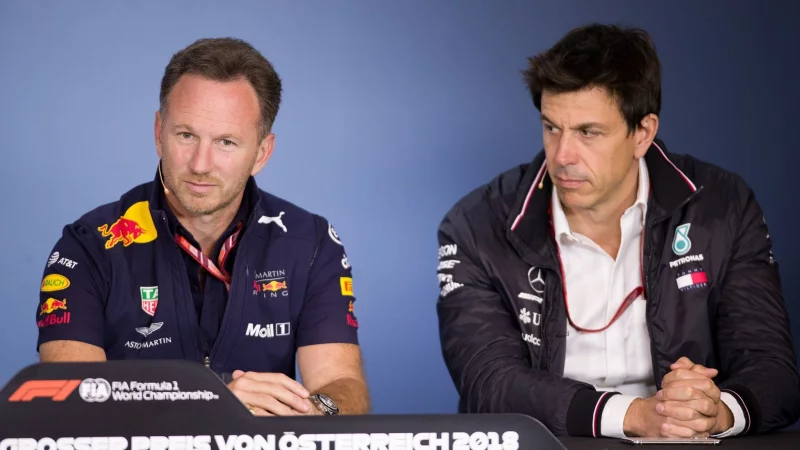 Horner (links) und Wolff haben sich in der Formel 1 oft gestritten. (Archivbild) - &copy; Georg Hochmuth/apa/dpa