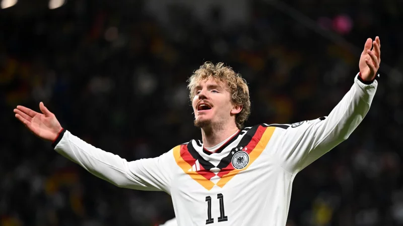 Woltemade erzielte beim 6:0 im entscheidenden WM-Qualifikationsspiel gegen die Slowakei die 1:0-Führung. - © Robert Michael/dpa