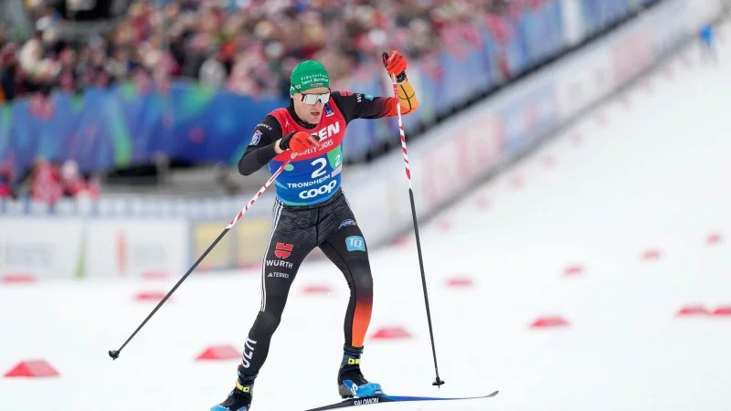 Wendelin Thannheimer hat beim Weltcup in Trondheim den zweiten Platz belegt. (Archivbild) - © Matthias Schrader/AP/dpa