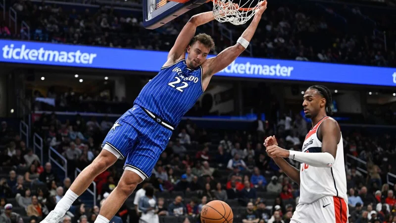 Erzielte 25 Punkte f&uuml;r Orlando in Washington: Franz Wagner. - &copy; John McDonnell/FR172064 AP/dpa