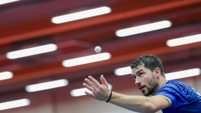 Im EM-Halbfinale: Patrick Franziska und die deutsche Tischtennis-Nationalmannschaft. - © Rolf Vennenbernd/dpa