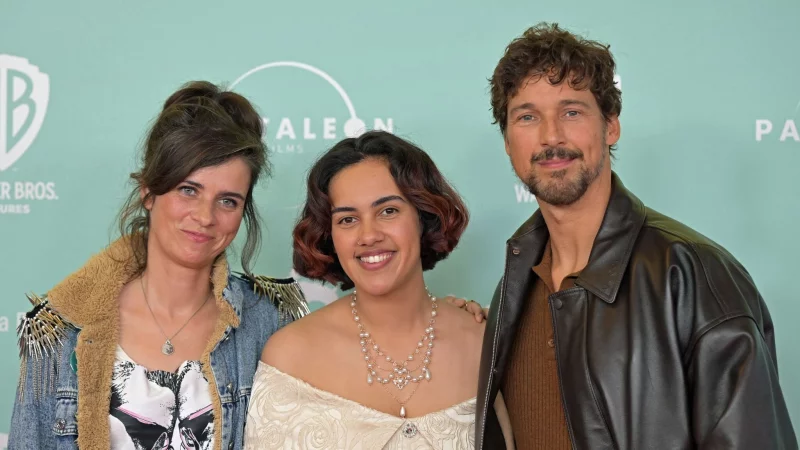 Nora Tschirna (l-r), Jerusha Wahlen und Florian David Fitz bei der Weltpremiere. - &copy; Malin Wunderlich/dpa