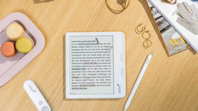 Die neue Tolino Flip-Fernbedienung ermöglicht Blättern im E-Book, ohne den Reader in den Händen halten zu müssen. - © Tolino/dpa-tmn