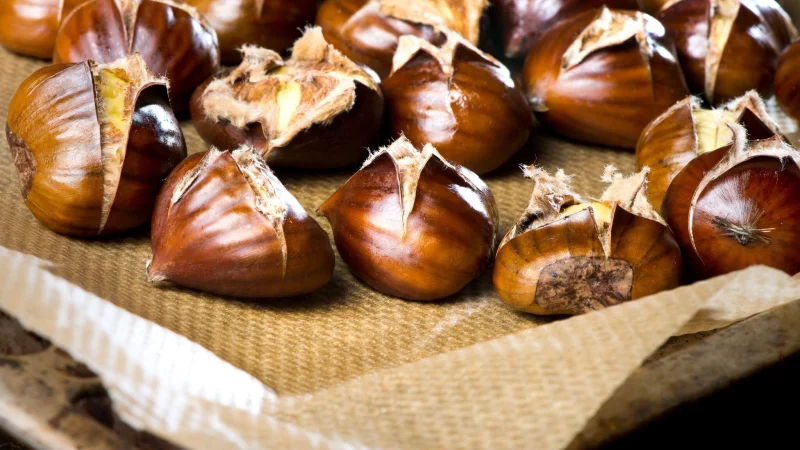 Im Backofen können Maronen selbst geröstet werden. Zuvor sollten sie mit einem scharfen Messer über Kreuz eingeschnitten werden. - © Franziska Gabbert/dpa-tmn