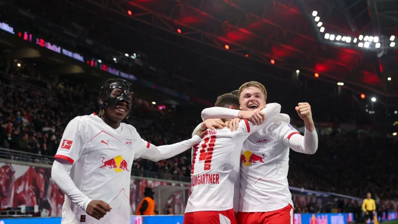 RB Lepzig war gegen Frankfurt nicht zu stoppen. - © Jan Woitas/dpa