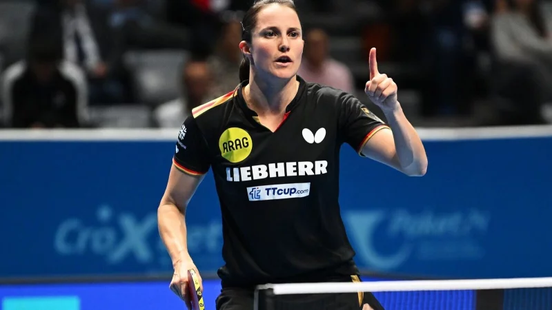 Europas Nummer eins: Tischtennis-Spielerin Sabine Winter. - &copy; Manfred Schillings/dpa